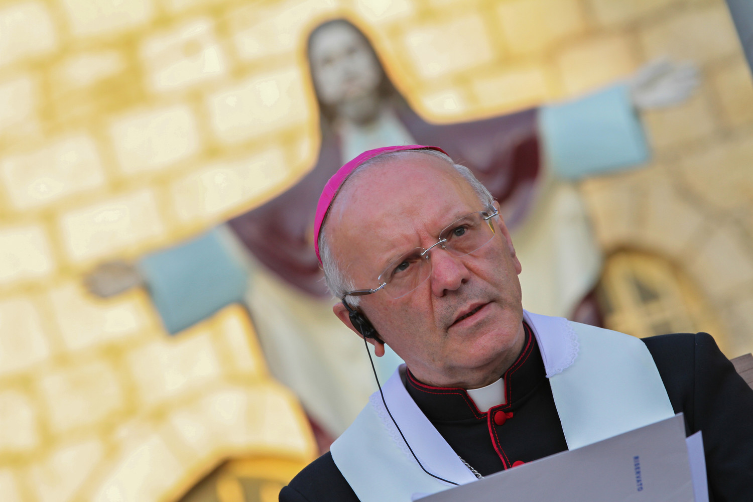 Bishop Nunzio Galantino, secretary-general of the Italian bishops’ conference, is seen in Jordan in this 2015 file photo.